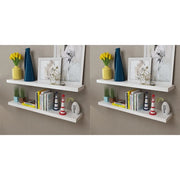 Mensole a Parete 4 pz Bianche 100 cm 275999