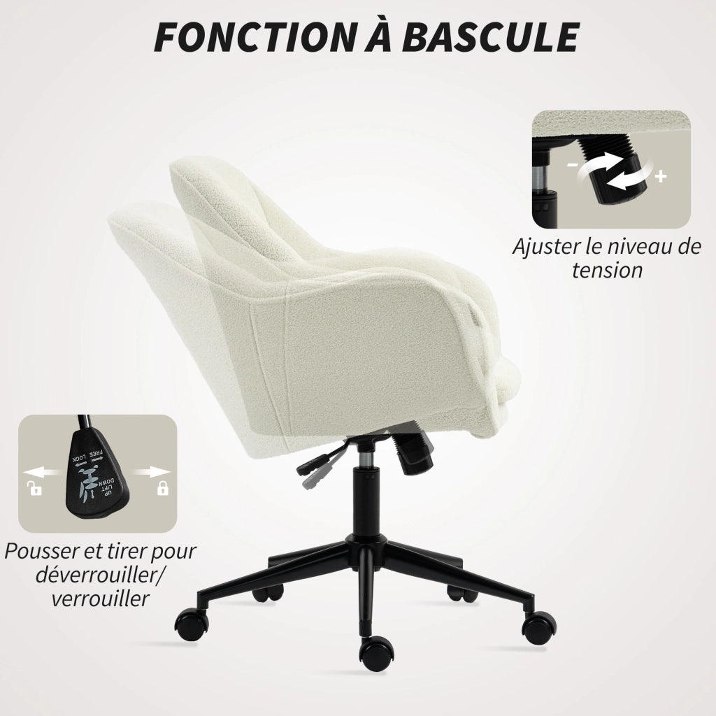 Sedia da ufficio ergonomica regolabile in altezza ¨C zephmum ¨C beige