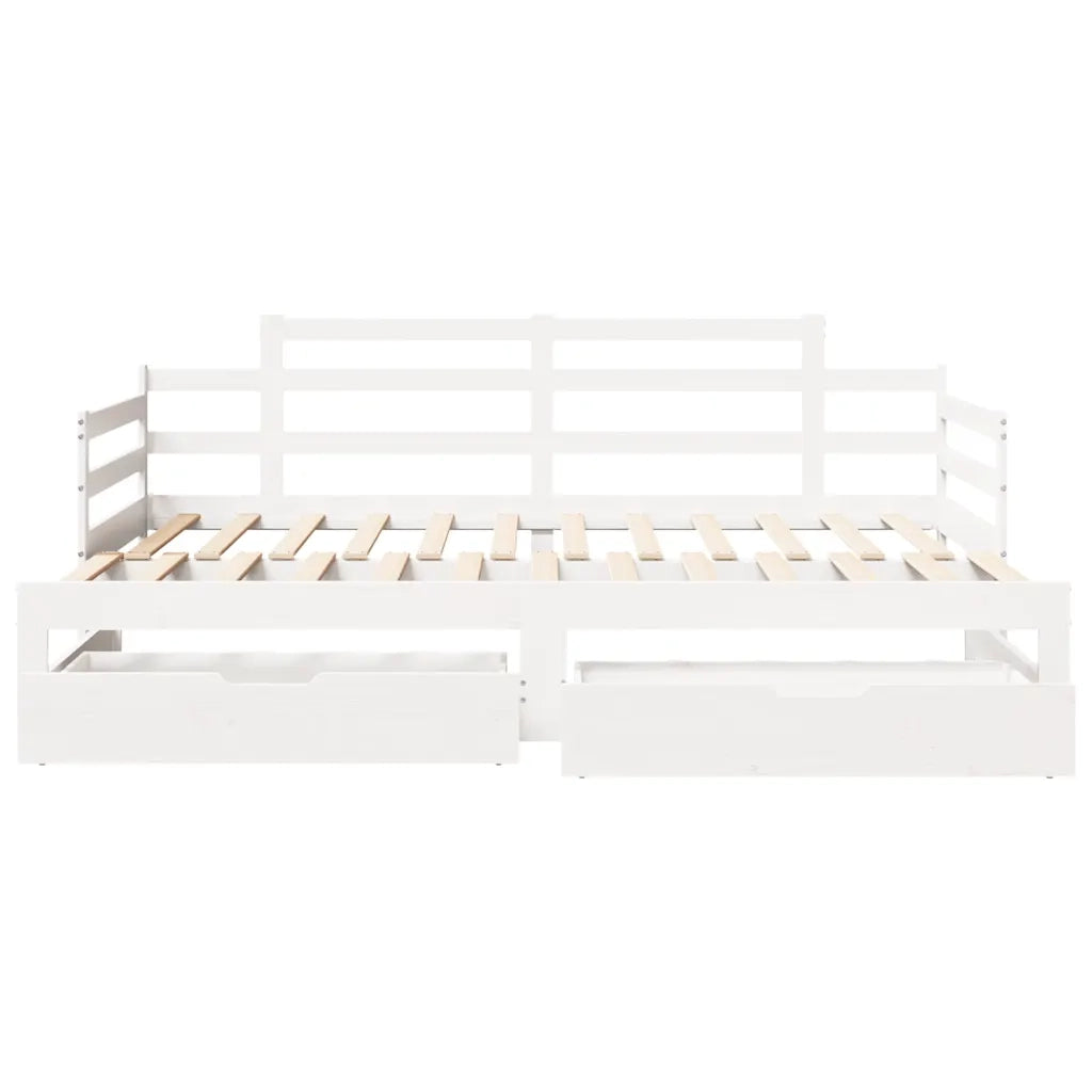 Letto Estraibile con Cassetti senza Materasso Bianco 90x200 cm 3302238