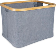 Scatola di archiviazione pieghevole | 40L | Cassetto per stoviglie Kallax | Plancia in bambù grigio