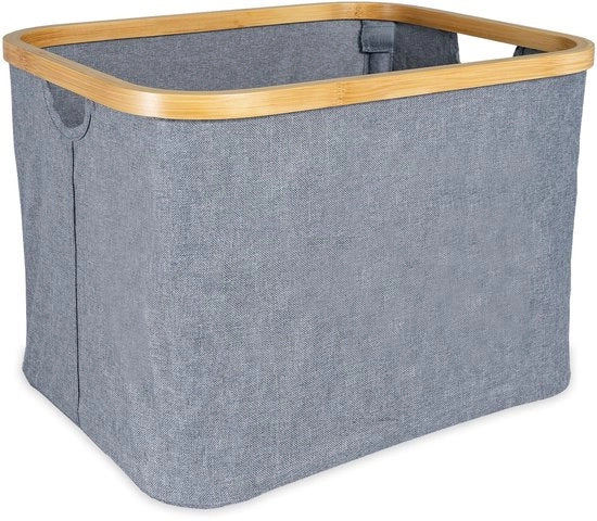 Scatola di archiviazione pieghevole | 40L | Cassetto per stoviglie Kallax | Plancia in bambù grigio