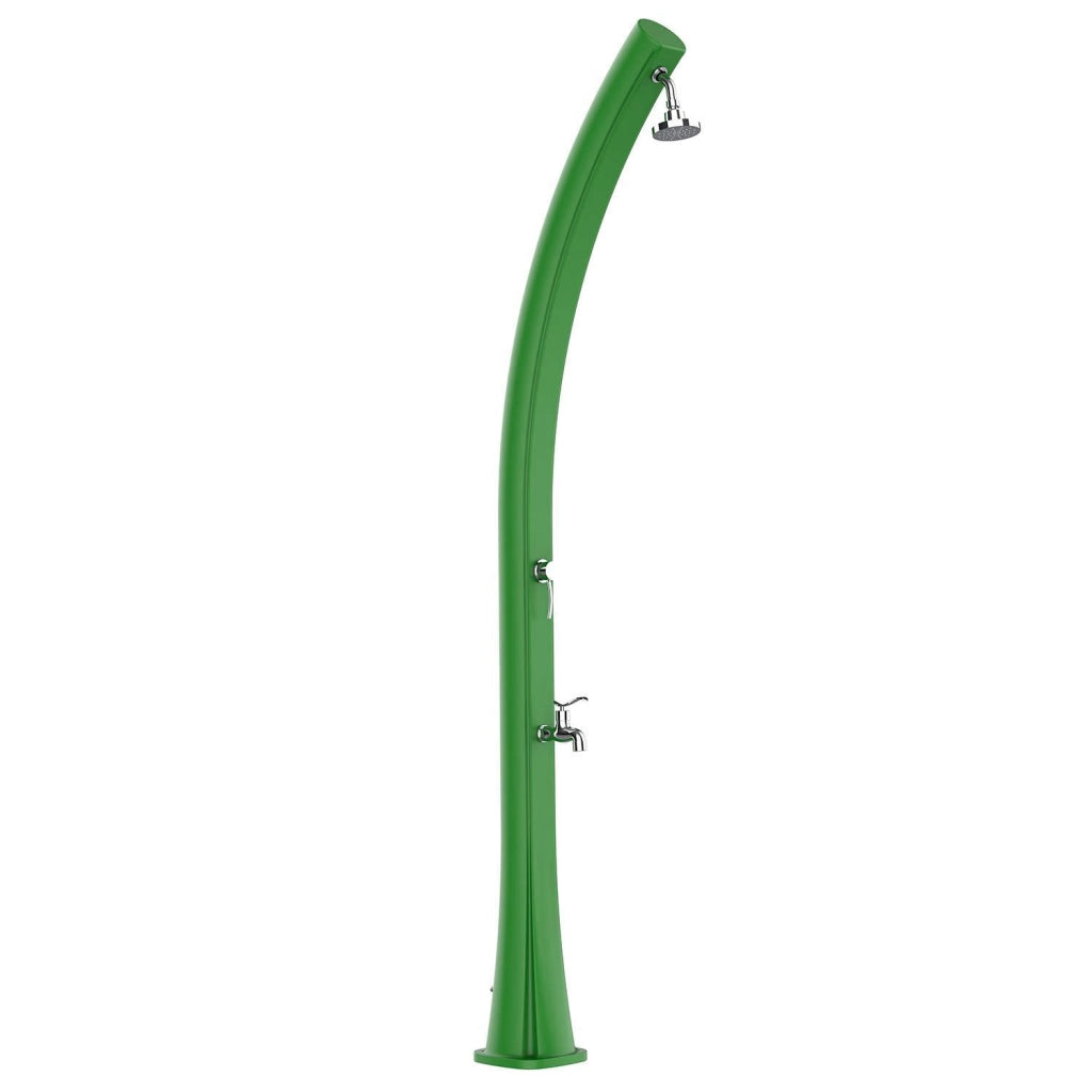MPC Doccia Verde RAL3028 in Polietilene HD con Riscaldamento Solare Altezza 226 cm e Serbatoio da 25 Litri Modello Rio