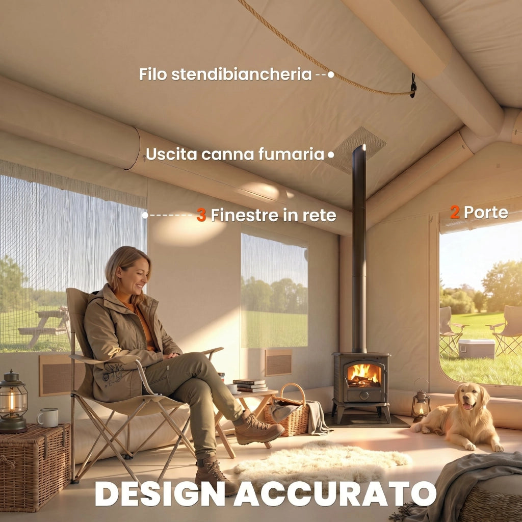 Tenda da Campeggio Gonfiabile Impermeabile ¨C Zephmum ¨C Cachi 3000mm