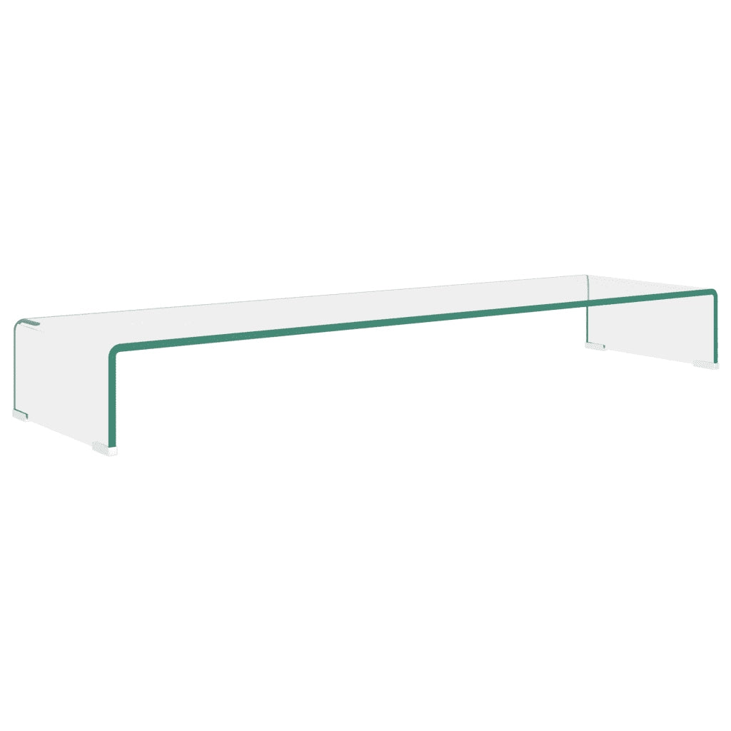 Mobile/Rialzo Porta TV-Supporto per TV in Vetro Trasparente 110x30x13 cm