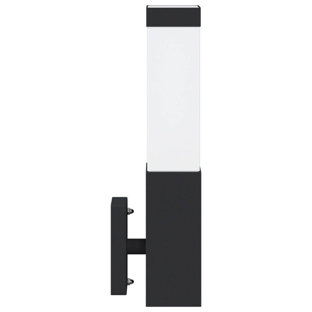 Lampade da Parete Esterno 2 pz Acciaio Inossidabile Nero IP44