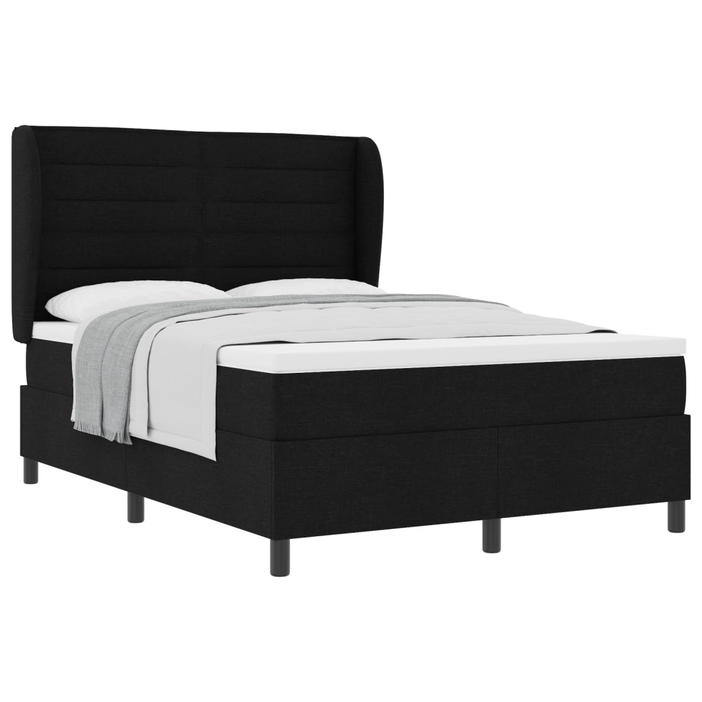 Box Spring letto con materasso Nero 140x190 cm Tessuto