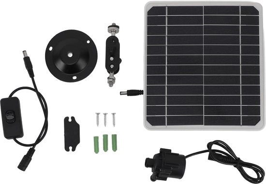Pompa di acqua solare 50W Fontana per uccelli - Pompaggio solare - Pannello solare - Pompaggio a clessidra - Giardino Interno Esterno Pompaggio per piscina 800 L/h 5 m di sollevamento d'acqua