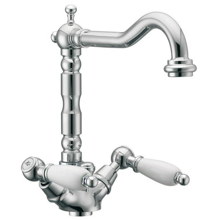 MONOFORO LAVABO CON BOCCA ANTICA ARMONY CLASSIC- Cromo- HUBER