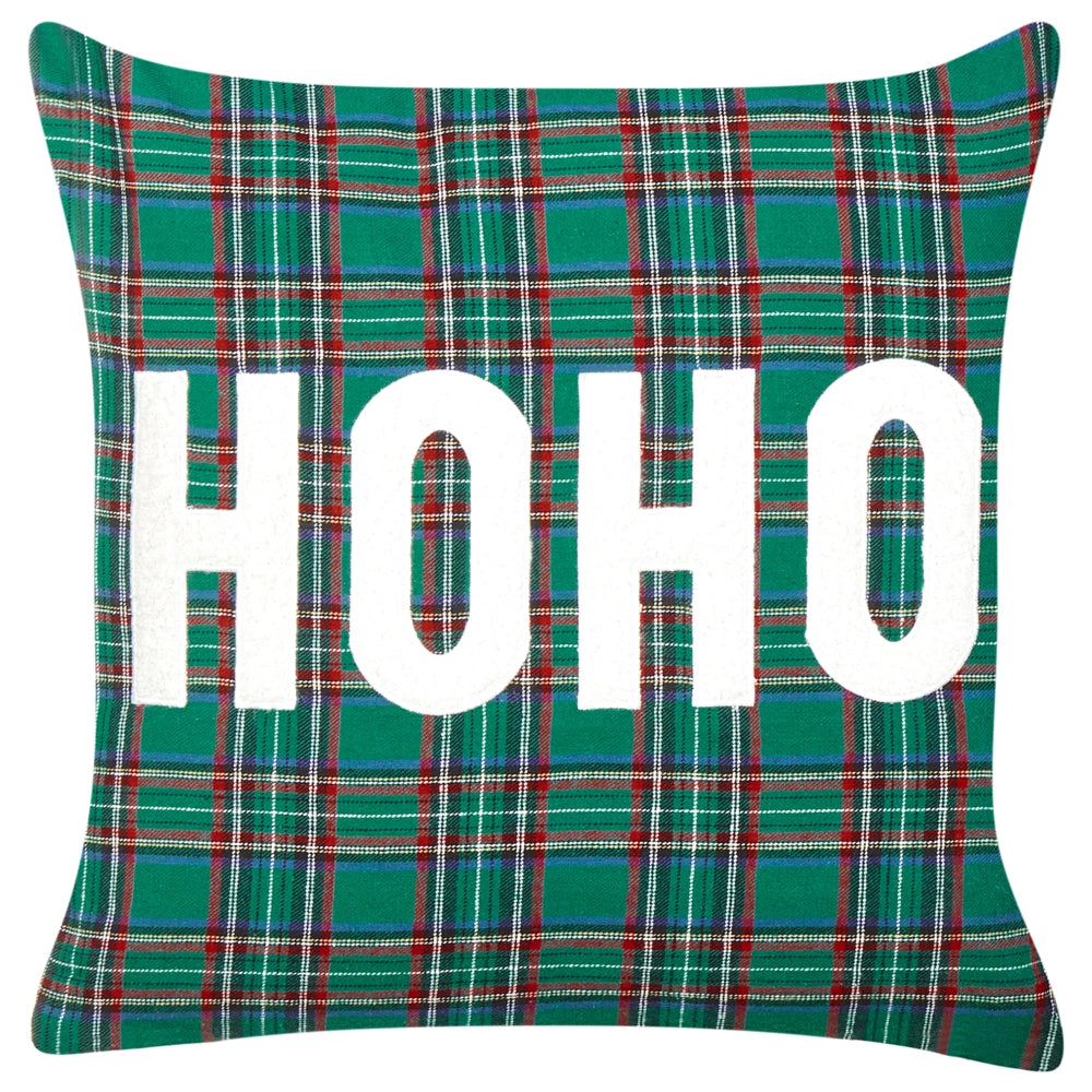 Set di 2 cuscini sparsi in tessuto poliestere verde con motivo natalizio Tartan 45 x 45 cm Accessorio per la decorazione