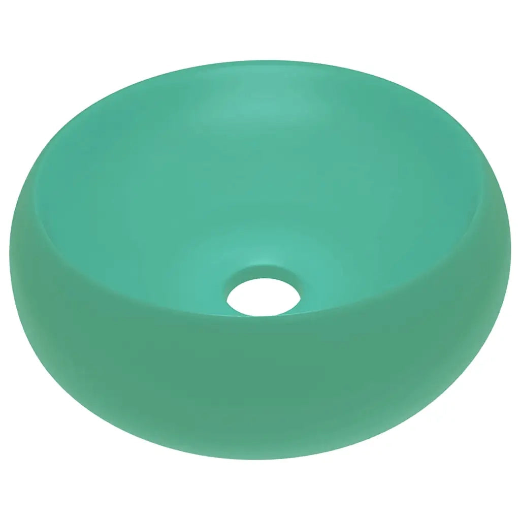 Lavandino Lusso Rotondo Verde Chiaro Opaco 40x15 cm in Ceramicacod mxl 104695