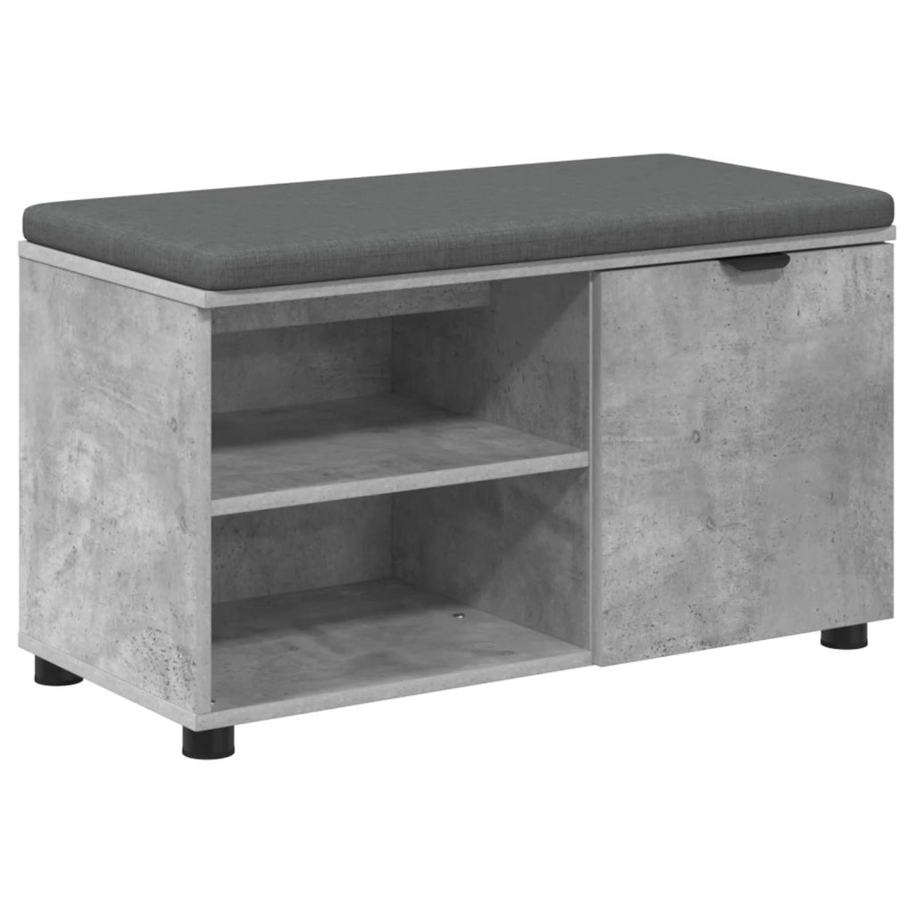 Panca per ingresso con cuscino Grigio Cemento 80 x 38 x 46 cm 891507