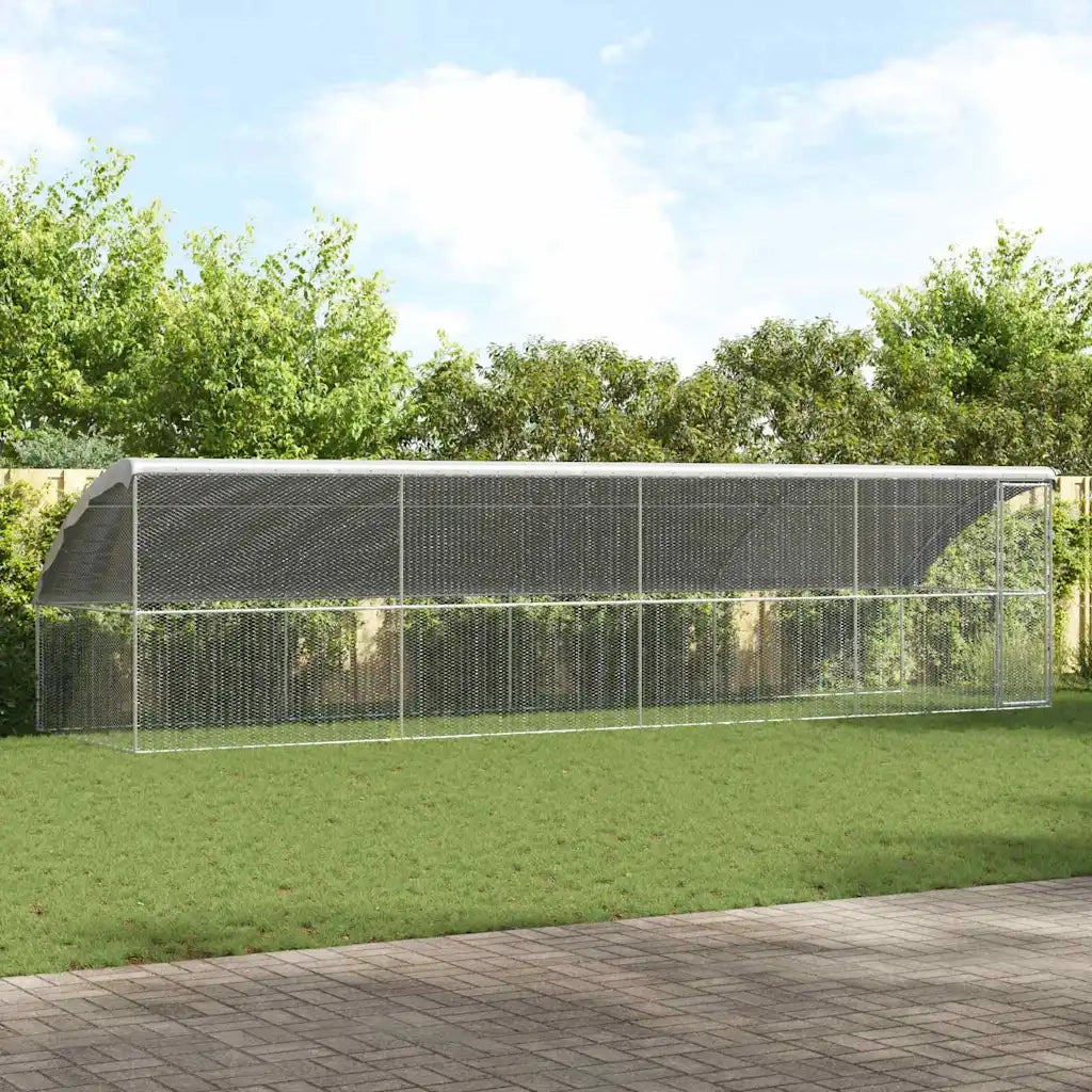 Gabbia per polli 4 pcs Argento 800 x 200 x 200 cm