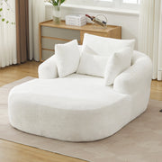 Divano letto chaise longue imbottito in velluto a coste, senza montaggio, bianco