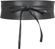 Riem di cintura ampio per donne - Nero - Decorativo Riem di cintura per Abiti e Giacche - Modello Plus - Codice Allecto - Materiale imitazione pelle