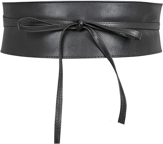 Riem di cintura ampio per donne - Nero - Decorativo Riem di cintura per Abiti e Giacche - Modello Plus - Codice Allecto - Materiale imitazione pelle