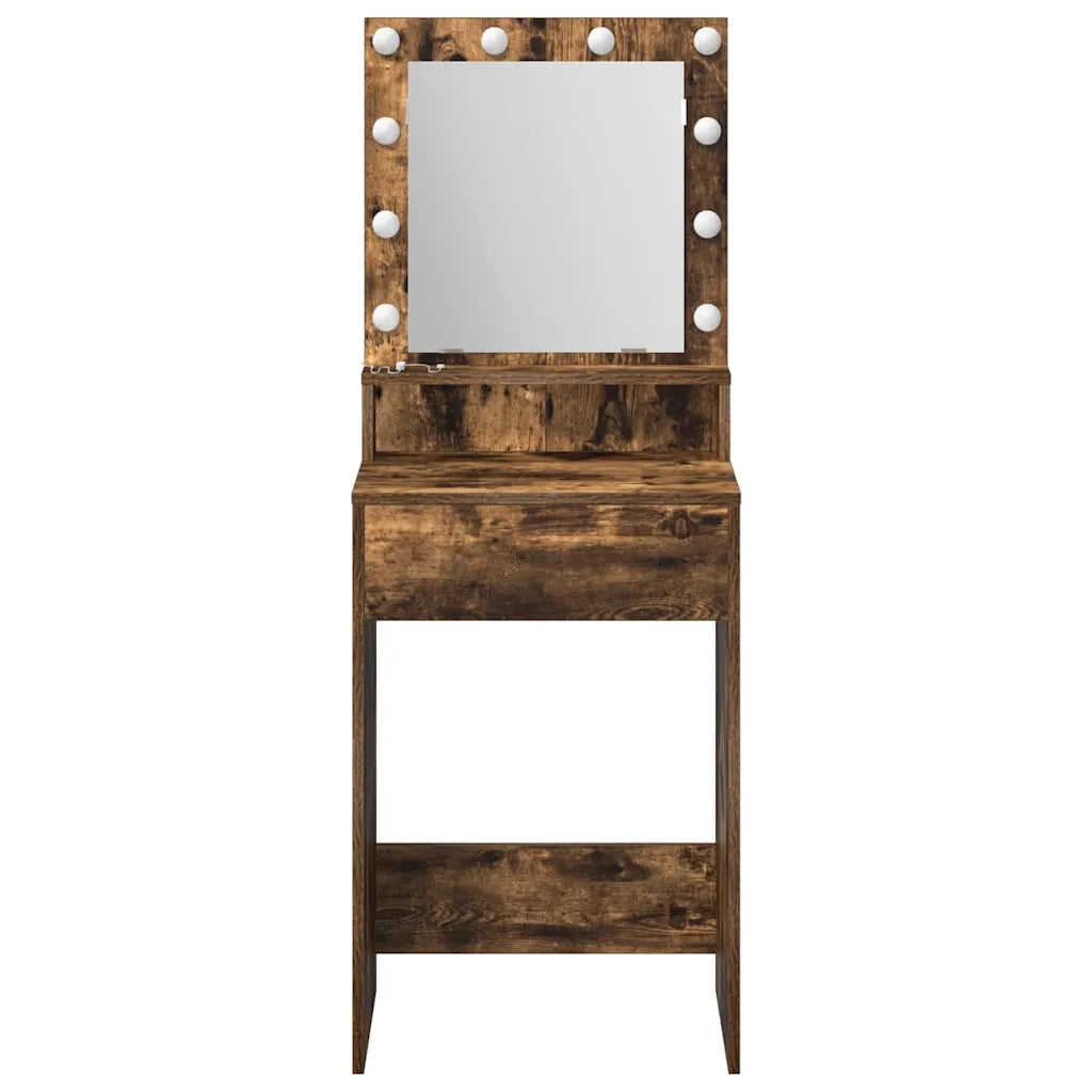Toeletta | Tavolo da Trucco Rovere fum¨¦ 50 x 41 x 135 cm Legno multistrato