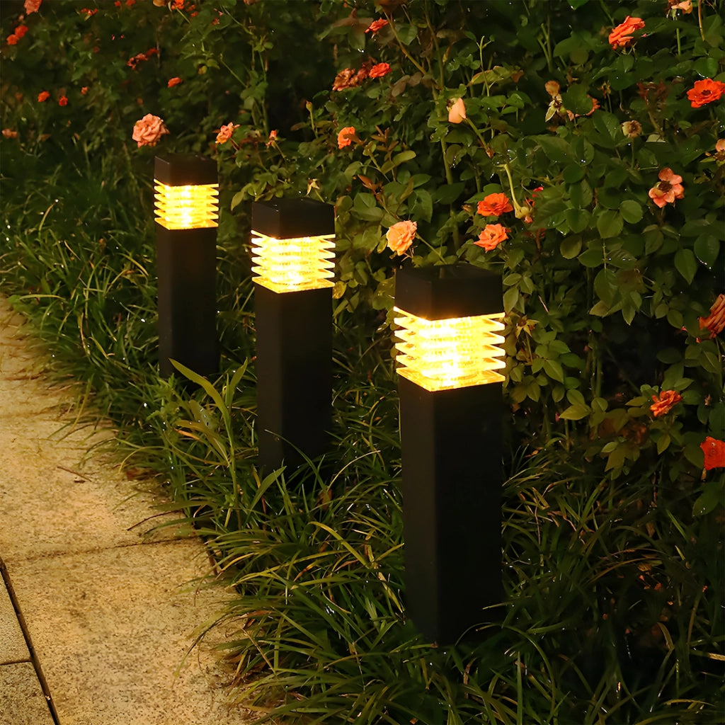 Paletto solare da giardino 40cm nero quadrato 3000K IP44