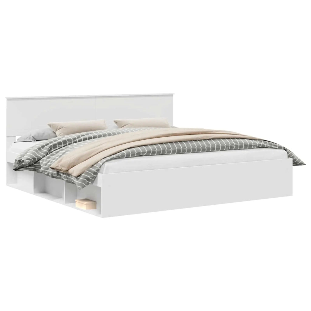 Struttura del letto Bianco 200 x 200 cm Pino massello 3410555