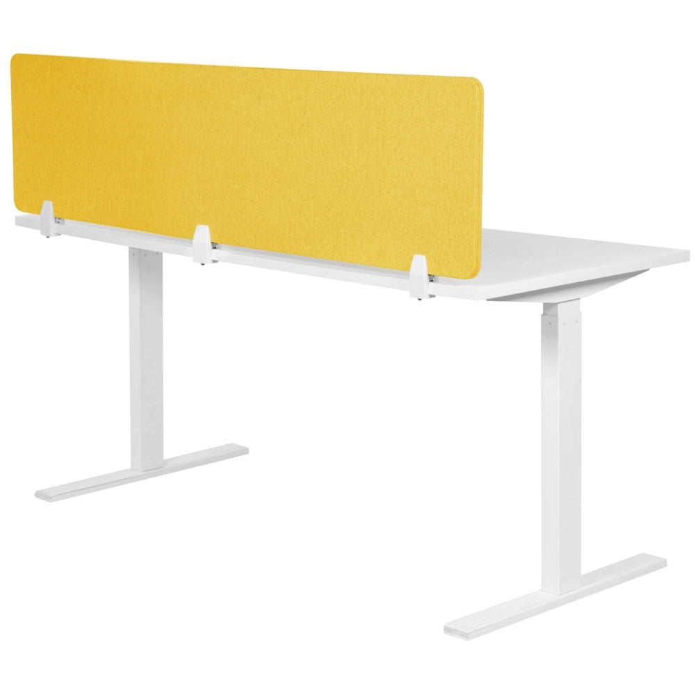 Pannello Divisorio Fonoassorbente per scrivania in PET Giallo 180 x 40 cm tavolo ufficio