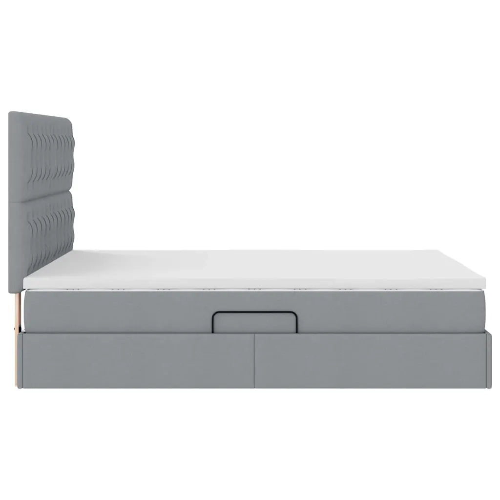 Letto con contenitore e materasso Grigio chiaro 140 x 190 cm 3371841