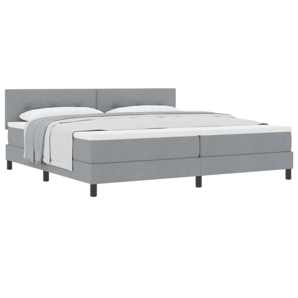 Letto a molle con testiera Grigio chiaro 200 x 200 cm Tessuto 3338713