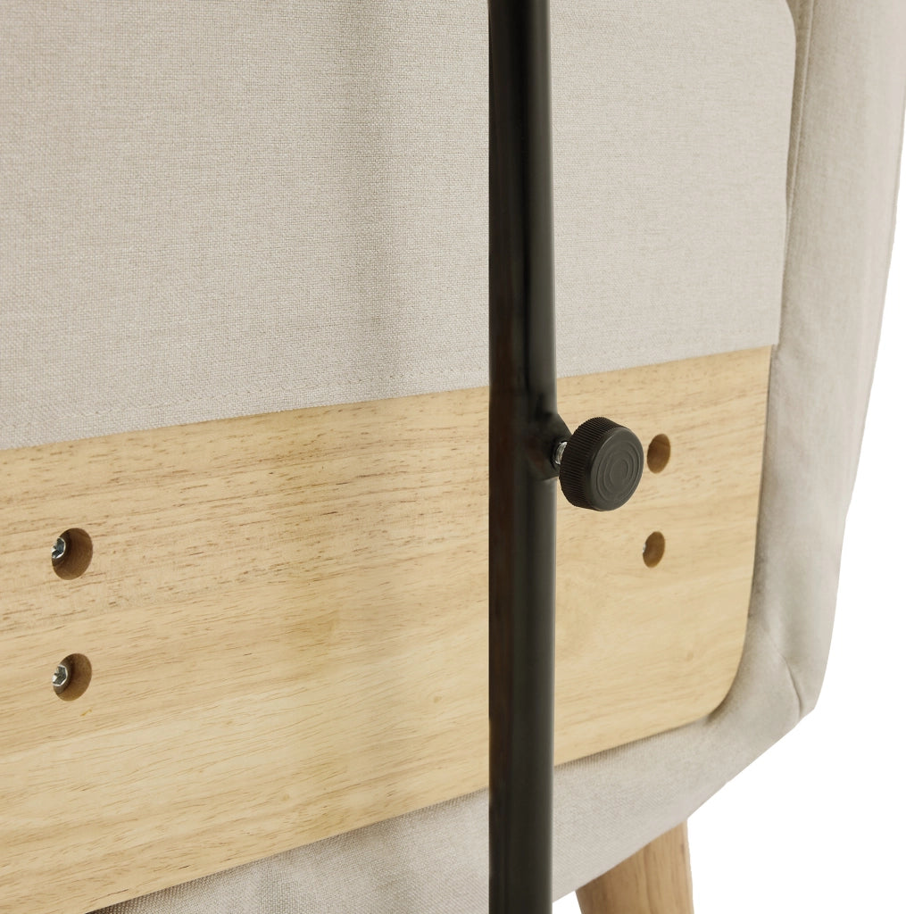 Poltrona letto 3 in 1 beige con vassoio girevole