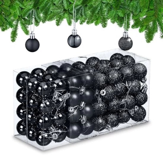 Set di 96 palline di Natale con glitter e finitura opaca