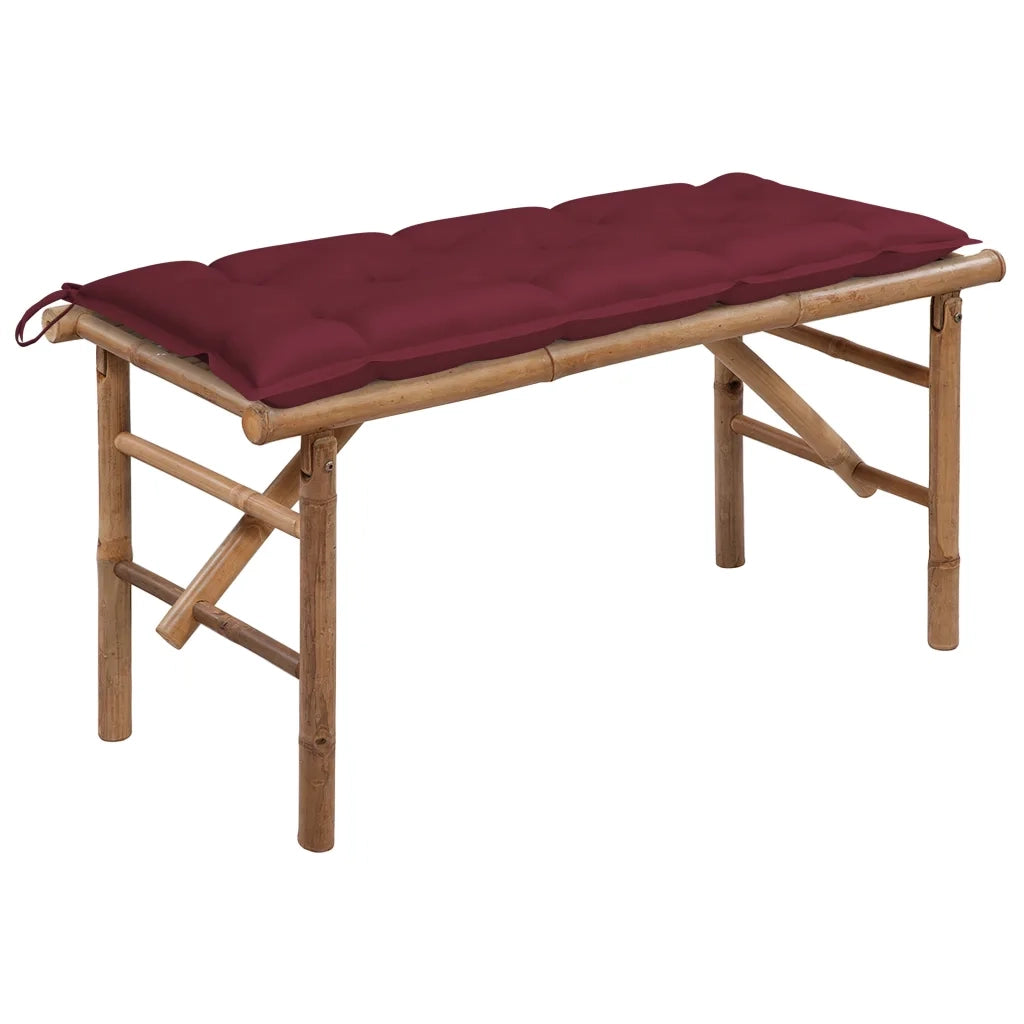 Panca da Giardino Pieghevole con Cuscino 118 cm in BambÃ¹ cod mxl 75646