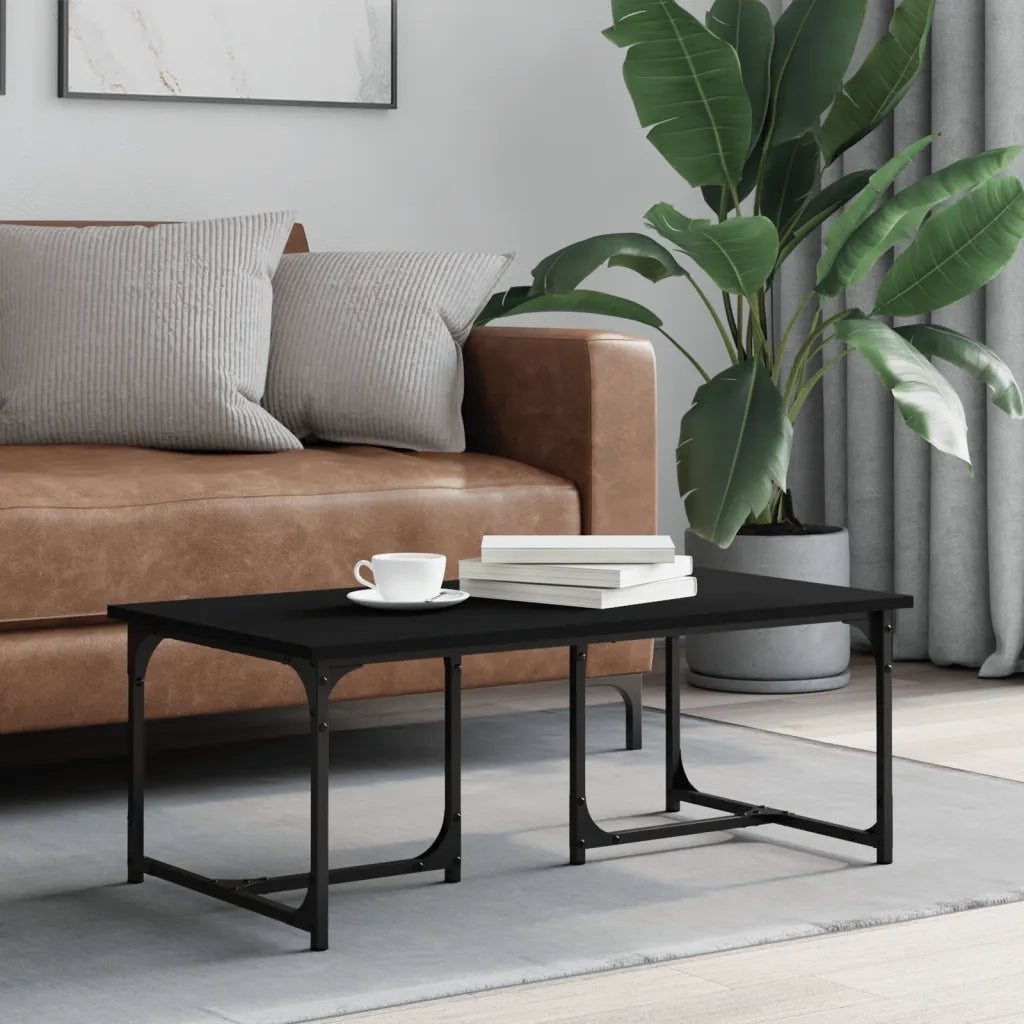 Tavolino da Salotto-Tavolino da soggiorno-Tavolo Nero 90x50x35 cm in Legno Multistrato