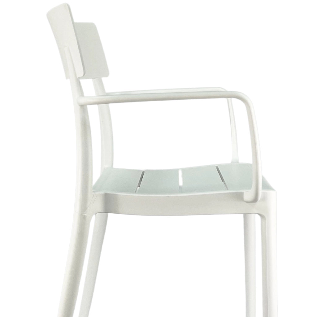 Marvin Sedia In Polipropilene Roma Da Interno Esterno Giardino Impilabile Design Sedie Con Braccioli Mode Bianco/1 Sedia