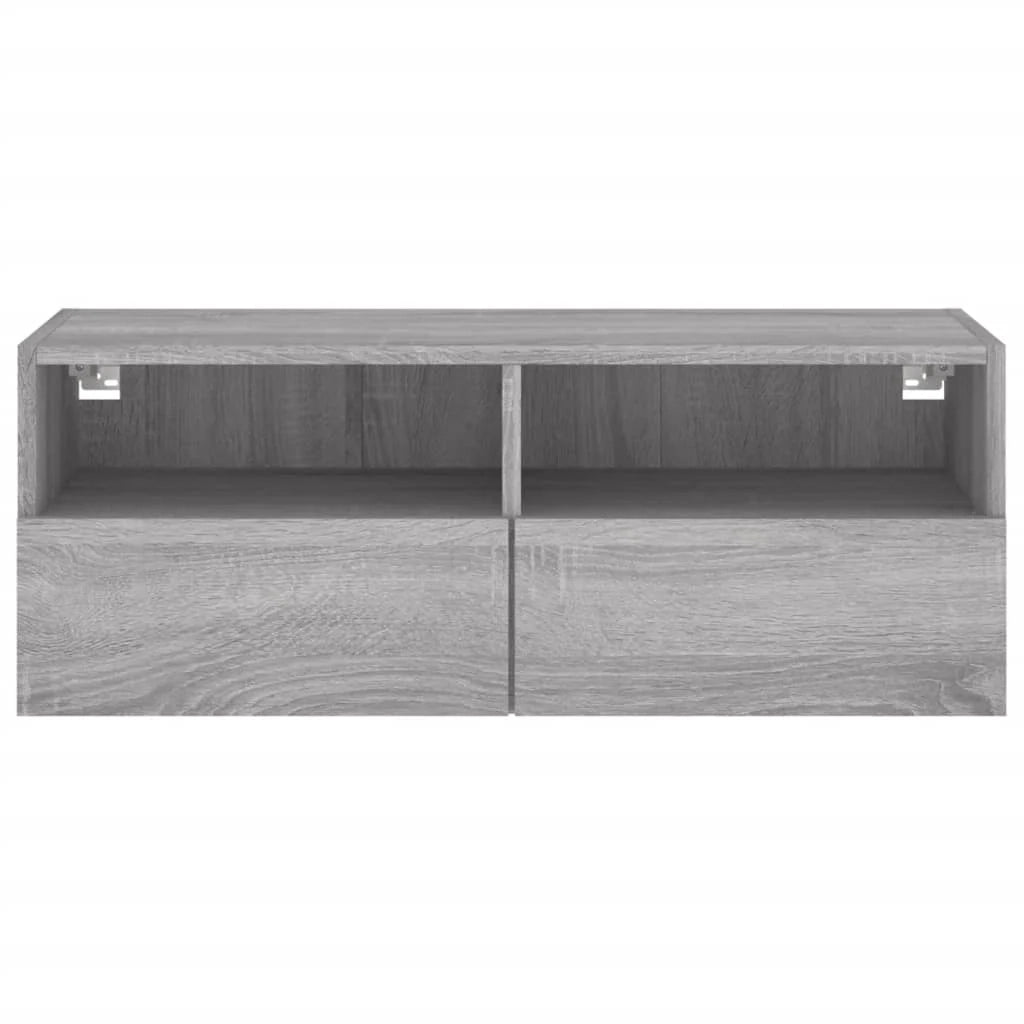 Mobile TV multimediale mensola TV credenza mobile TV sala da pranzo soggiorno camera da letto a parete Sonoma 80 x 30 x 30 cm legno ingegnerizzato grigio 02_0028191