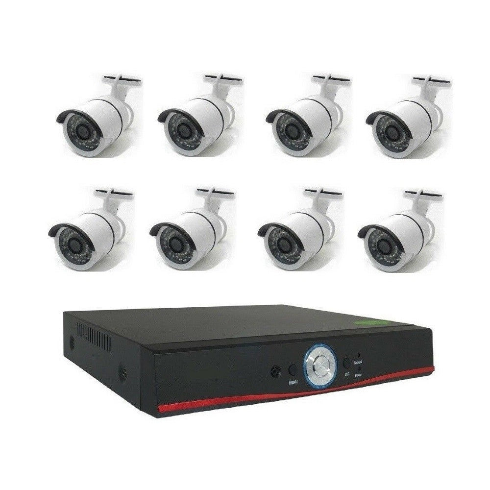 Trade Shop - Kit Videosorveglianza Ahd 1080p Onvif 4 8 Ch Canali 3mp 3.6mm Vga Hdmi Lan Tp-01 -