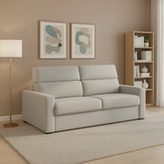 Letino, Divano Fisso 2 Posti Sfoderabile Made in Italy, 200x95x100h cm Grigio Chiaro