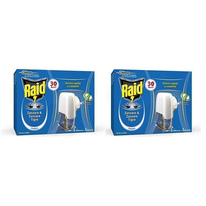 SET 2 RAID DIFFUSORE PIÙ RICARICA LIQUIDO 30 NOTTI