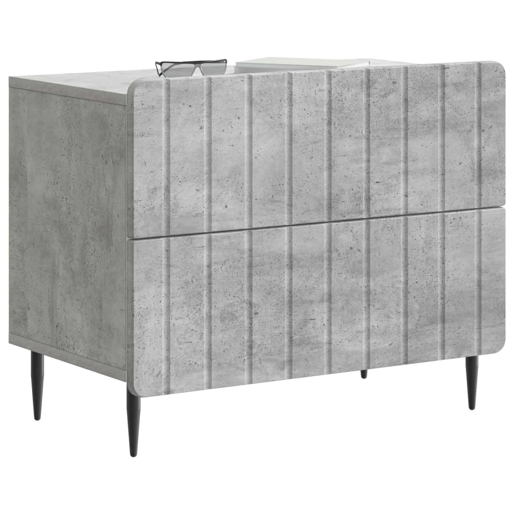 Armadio da Notte Grigio Cemento 62 x 34,5 x 49,5 cm 894318