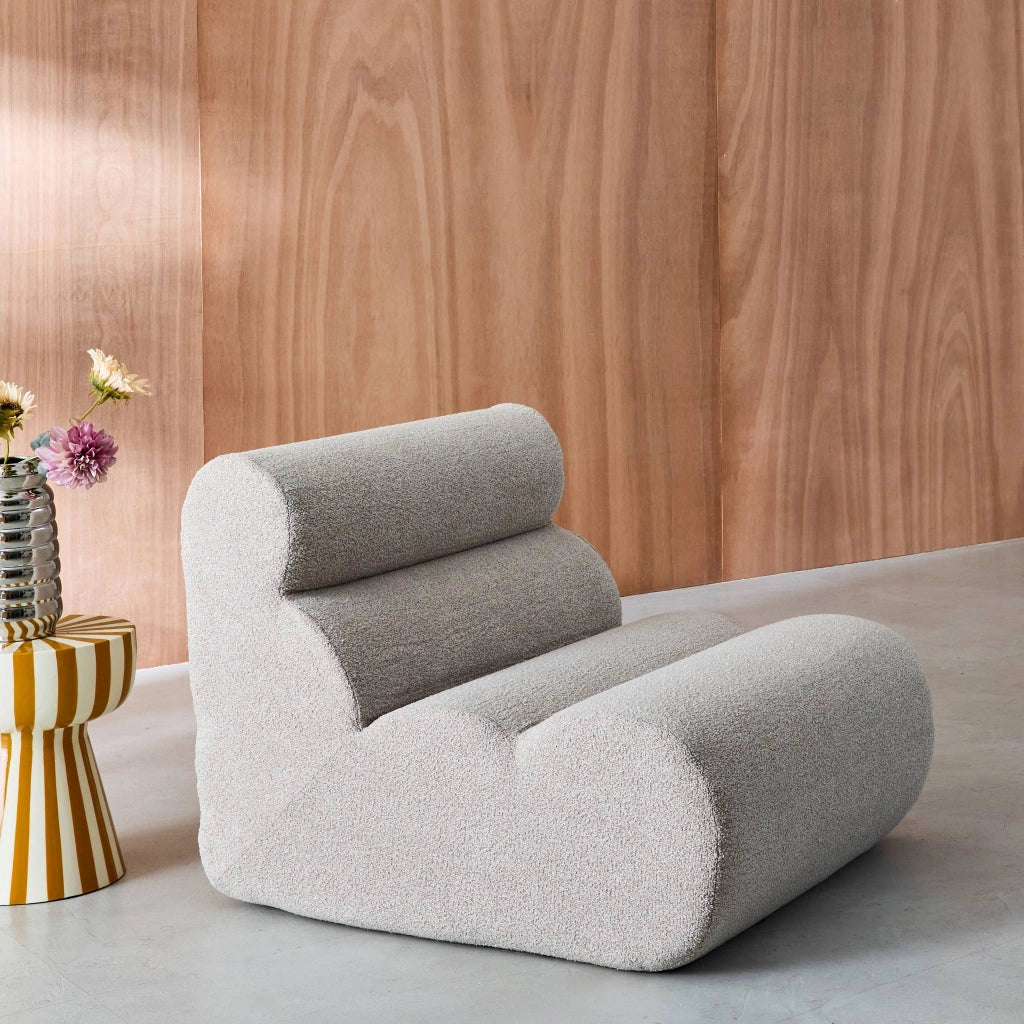 Poltrona bouclé testurizzata, 1 posto, beige