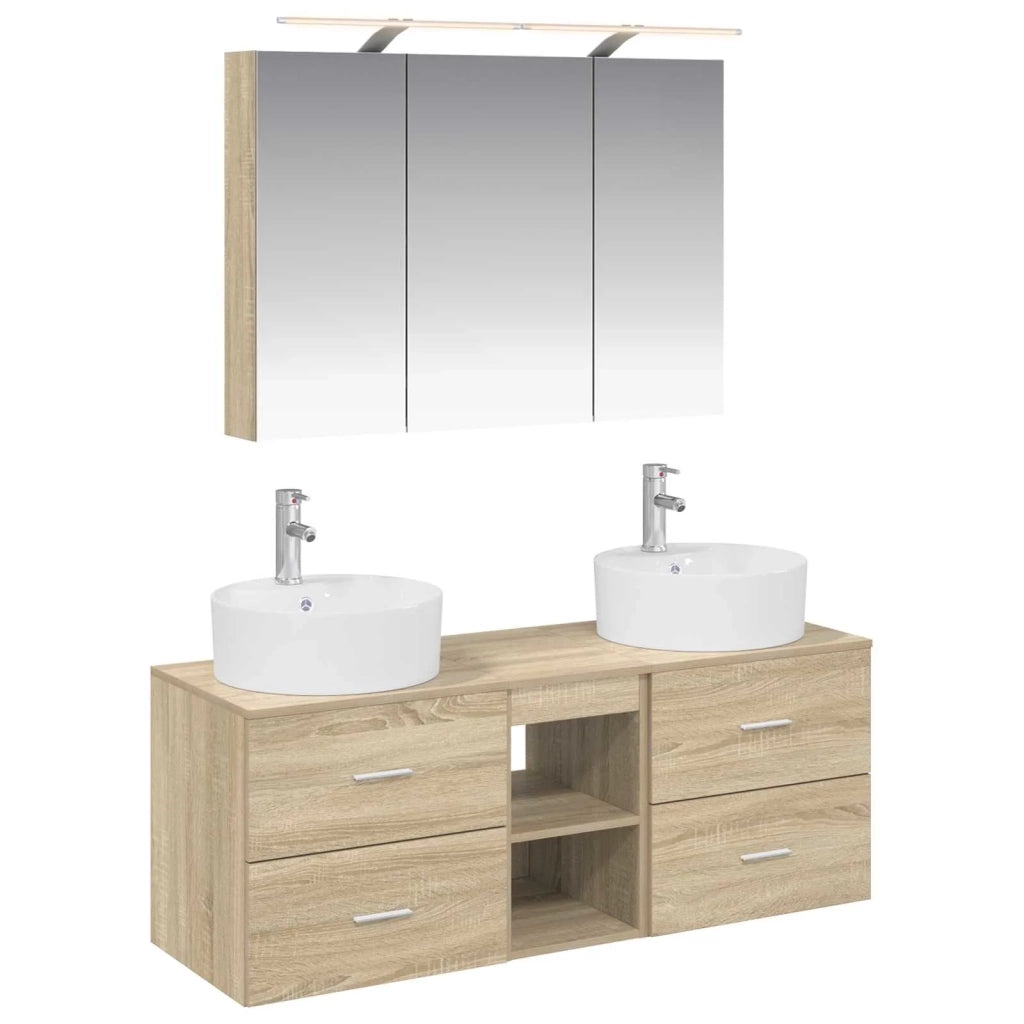 Set di mobili per il bagno 4 pcs Rovere Sonoma 3406897