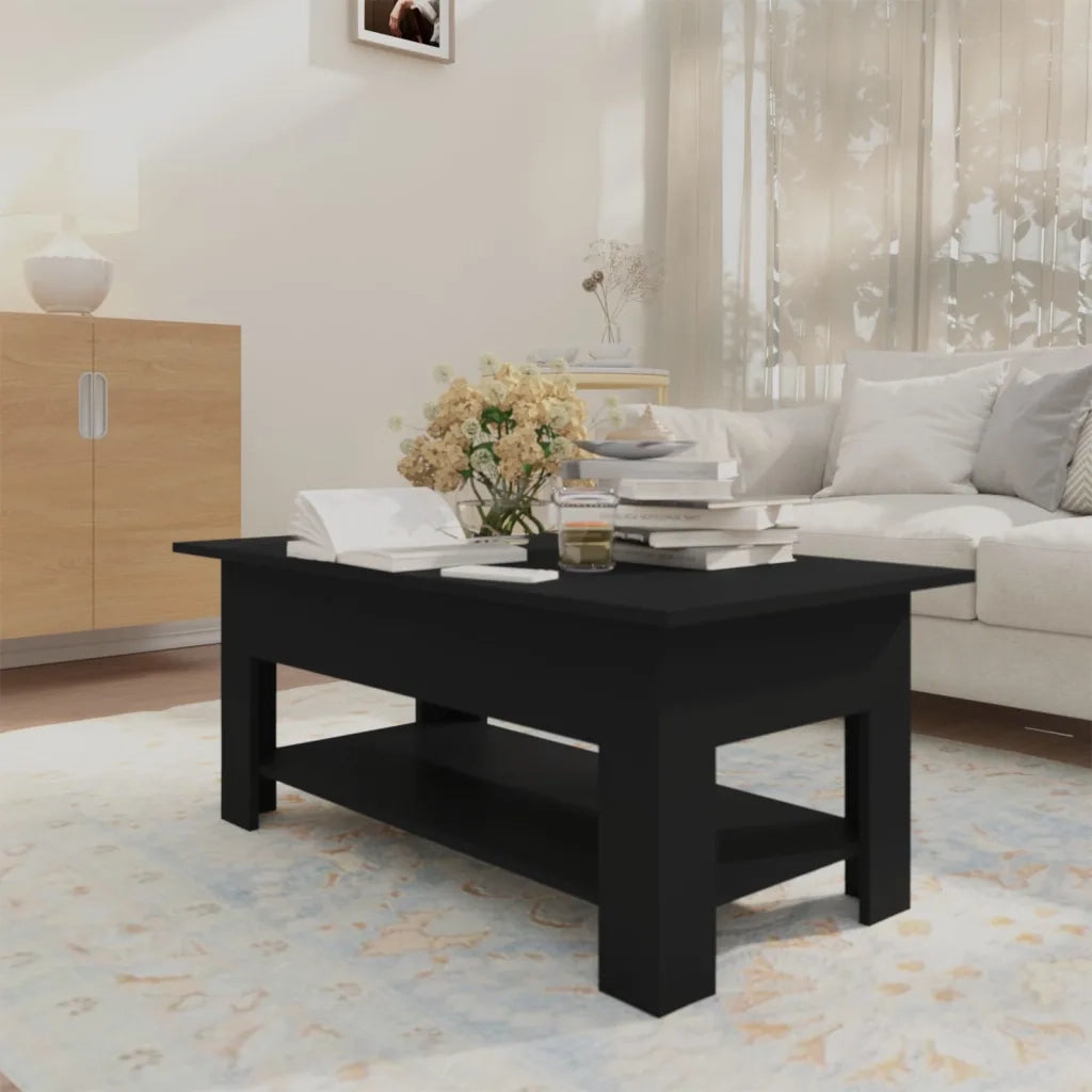 Tavolino da Salotto Nero 102x55x42 cm in Truciolato 810254