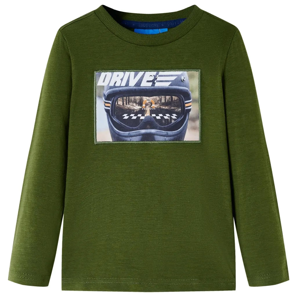 Maglietta per Bambini Maniche Lunghe Cachi Scuro 116cod mxl 117236
