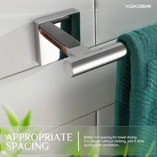 Maniglione per asciugamani 40,6 cm - Montaggio a muro Maniglione per asciugamani per bagno, cucina e toilette - Acciaio inox e acciaio resistente alla ruggine