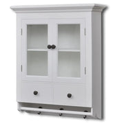 Pensile a Muro Cucina in Legno con Anta di Vetro Bianco  cod mxl 58678