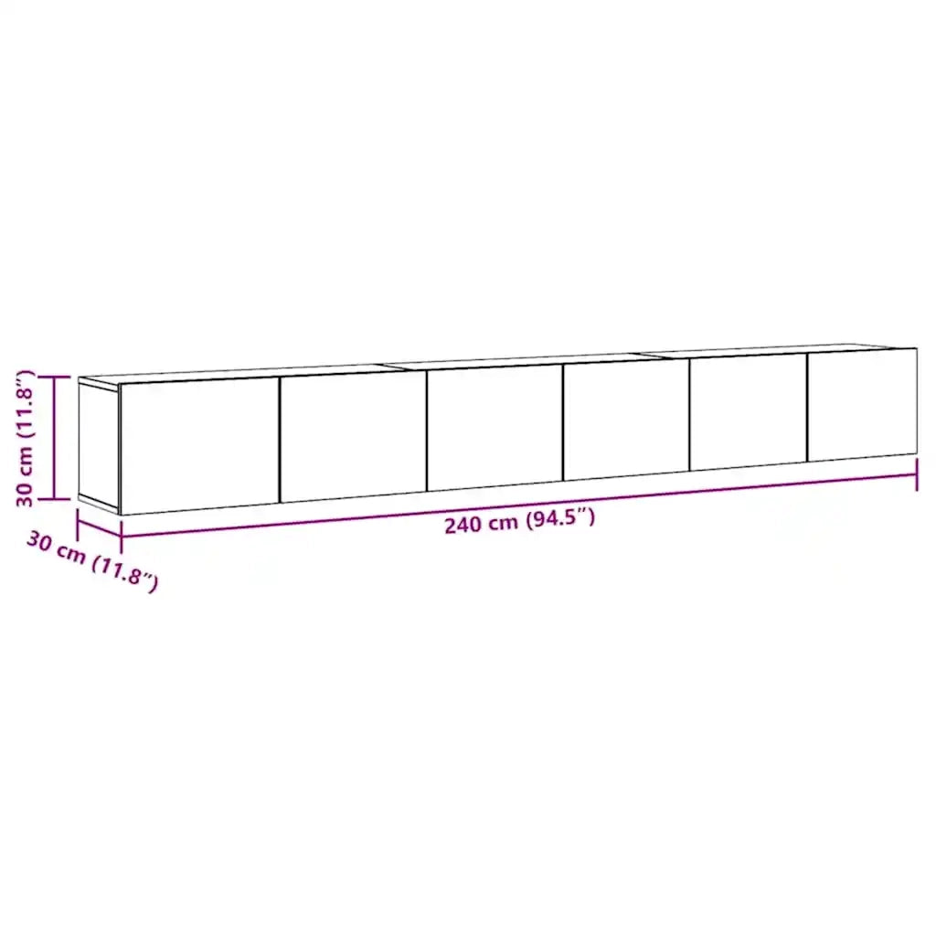 Set di Mobili Porta TV 3 pz Rovere Sonoma in Legno Multistrato 3114472
