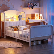 Letto singolo in metallo con testiera LED ¨C Minimal ¨C Bianco 90x200 cm