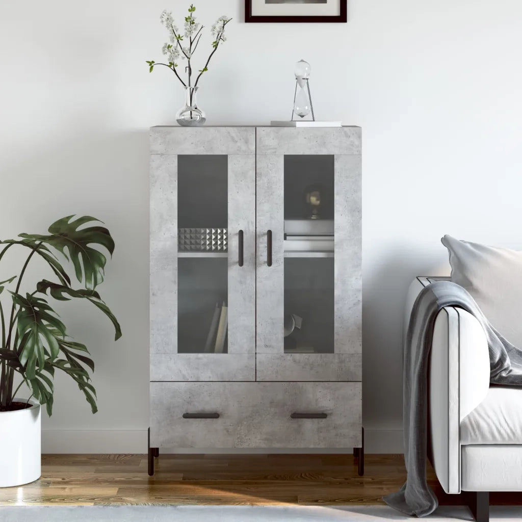 Credenza | Madia | Buffet da pranzo | Armadio da pranzo Grigio Cemento 69,5x31x115 cm in Legno Multistrato