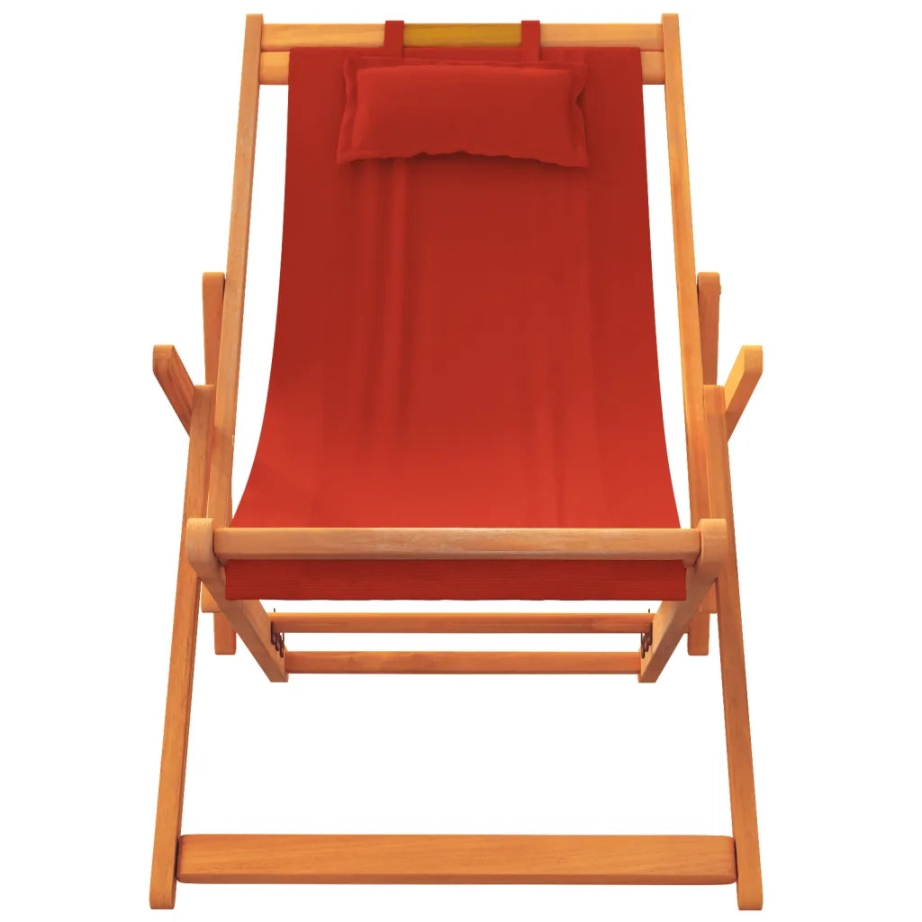 Sedie da Spiaggia Pieghevoli 2 pz in Tessuto Rosso 3214480