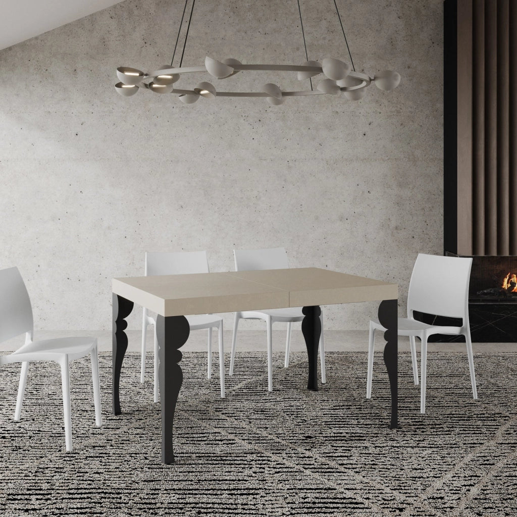 Tavolo Allungabile 140-400x90x77 cm Paxon Cashmere Telaio Antracite