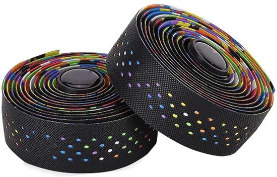 Manubri per bicicletta con cintura antiscivolo - assorbimento shock - autoadesivo - adatto per bicicletta - materiale PU/EVA - 2 rotoli - manubrio per bicicletta
