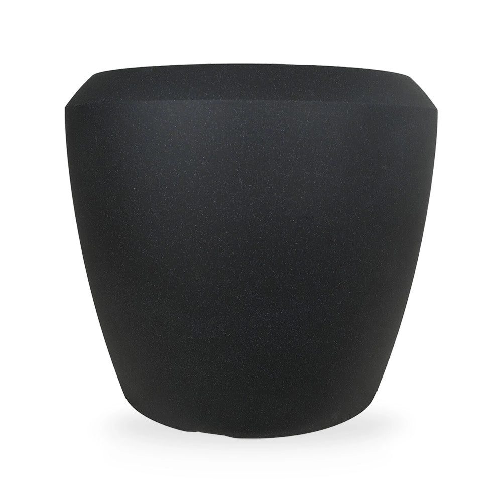 Vaso in plastica HDPE poliresina alta densità per piante Conchino Nero h 30,5