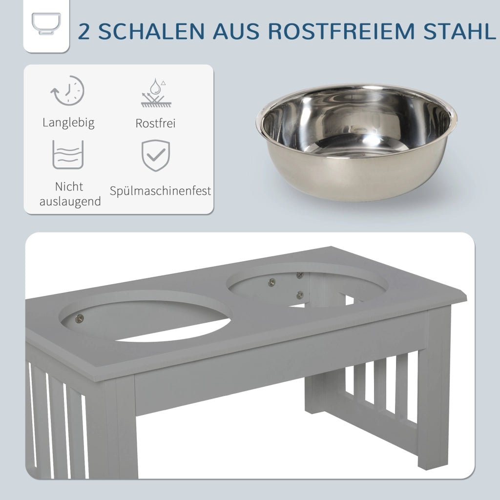 Ciotola per Cane Antiscivolo ¨C Zephmum ¨C Grigio 44x24x15cm 0.9L