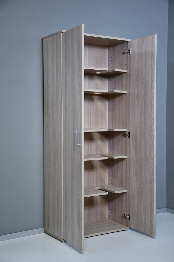 Armadio Portascope 2 Ante 6 Ripiani 72,3x36x177,1 cm in Truciolare Nobilitato Olmo